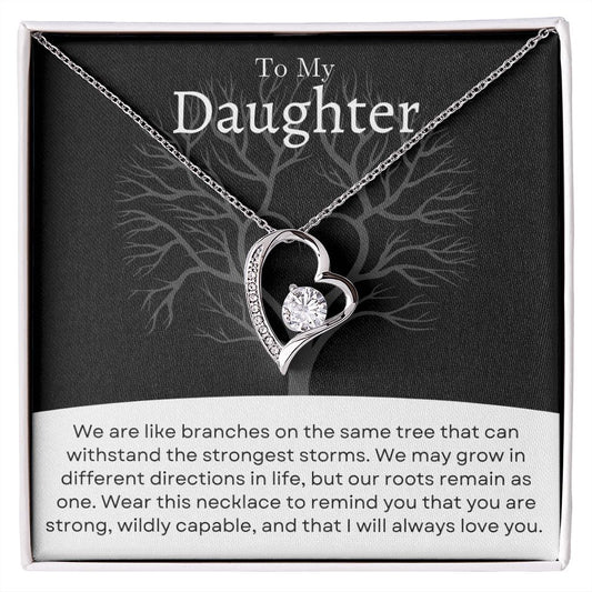 Daughter | Forever Love Necklace | Tree of Life - black and white
